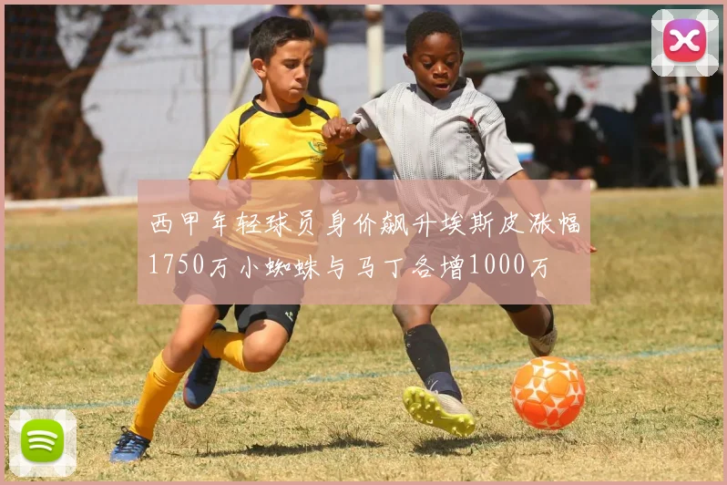 西甲年轻球员身价飙升埃斯皮涨幅1750万小蜘蛛与马丁各增1000万